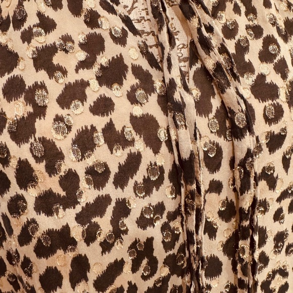 Kate Spade Sleeveless Silk Leopard Print Peplum Blouse Womens Size Large - Picture 11 of 14